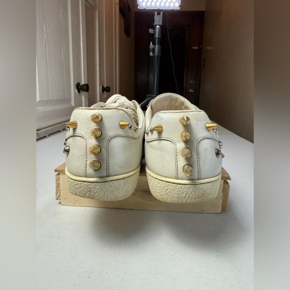 Gucci Sneakers White with Web and Studs Sz 7.5 G / US 8.5 - Picture 8 of 14